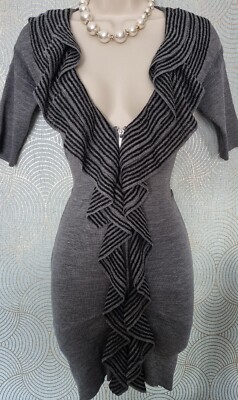 Beautiful Karen Millen Front Waterfall Fine Knit ZIP Through