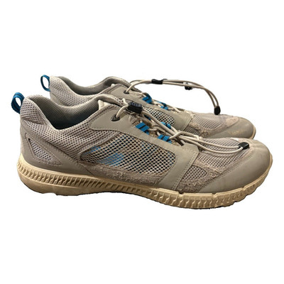 ECCO Men s Low Top Athletic Sneaker Lace Up Mesh Upper Rubber Sole Gray/Blue