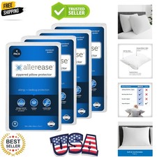 Polyester AllerEase Pillow Protectors - Set of 4 for Allergy-Free Sleep