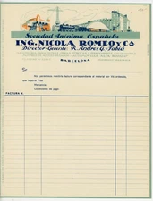 1930s Spain Alfa Romeo Barcelona Factory Invoice Ing. Nicola Romeo y Cía