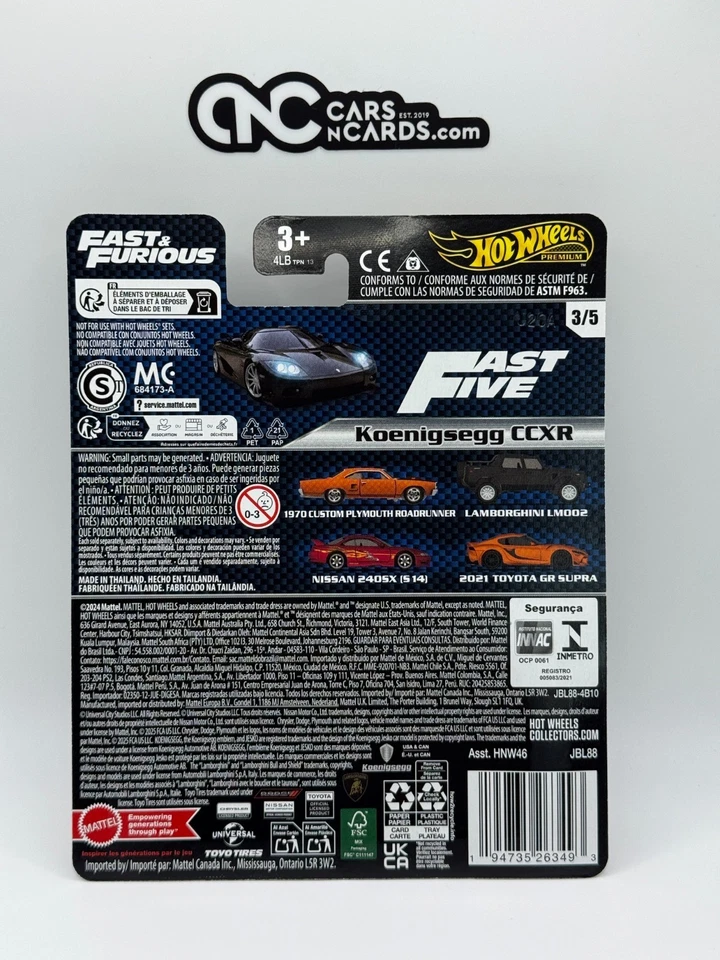2025 Hot Wheels Premium Fast & Furious 3/5 Koenigsegg CCXR - Image 2 of 2