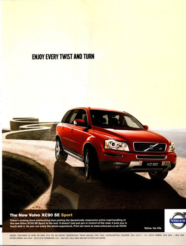 2007 Volvo XC90 Sport Car Print Ad - Vintage Original from Magazine
