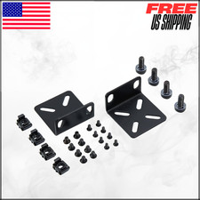 Universal 1U Rack Mount Kit Ears W/ Adjustable Holes For Cisco Dell Netgear