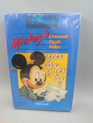 Disney Software Mickey's Crossword Puzzle Maker PC Big Box Game Vintage