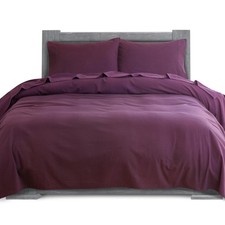 Elegant Comfort Soft 4-Piece 100 Turkish Cotton Flannel Queen, Solid Purple