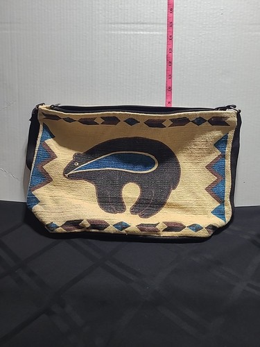 El Paso Woven Bear Design Saddle Tote Bag