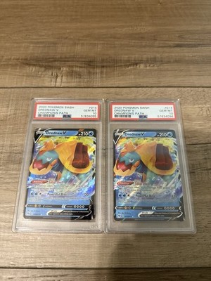 2020 Pokemon SWSH Champion's Path #014 Drednaw V PSA GEM MINT 10 x2 Sequential