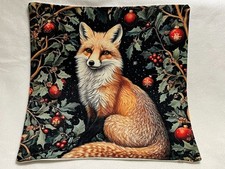 William Morris Abstract Floral Fox Design Linen Throw Pillow Cover Home Decor