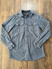 Grizzly Mountain Men's Gray Long Sleeve Cotton Brushed Flannel Shirt Size Medium