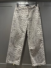 Hush High Waisted Leopard Wide Leg Jeans – Size 10 –Worn Once - RRP £110
