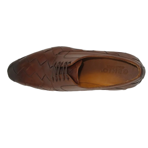 Men's GENIO Genuine Braided Leather Upper And Sole Shoes Turkey 120197862 Cognac - Picture 6 of 13
