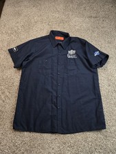 Vintage REI Cycling Work Shirt Mens XL Blue Short Sleeve Dickies Park Tools