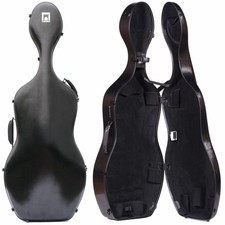 Carlisle Prestige 4/4 Cello Case, Brushed Black with Black Interior