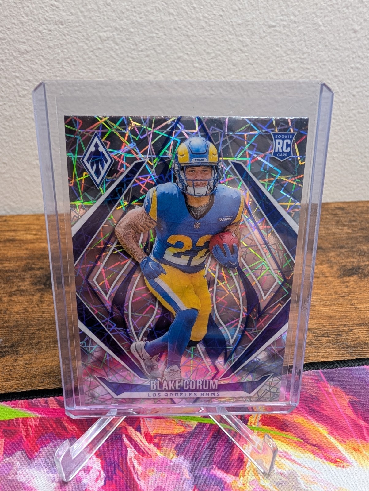 Blake Corum 2024 RC Panini Phoenix Silver Lazer Prizm #158 Los Angeles Rams