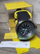 Invicta Mens Aviator Skyshock Iridescent Multi Color Black Dial Strap Watch NWT
