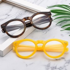 Round Blue Light Blocking Thick Fashion Retro Men Women Classic Glasses