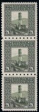 B&D: 1906 Bosnia & Herzegovina Scott 44d, perf 12.5 x 9.25 x 6.5, strip of 3 MNH