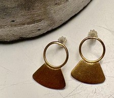 Designer Betsy & Iya 14K Gold Filled Sterling Silver Post Minimalist  Earrings