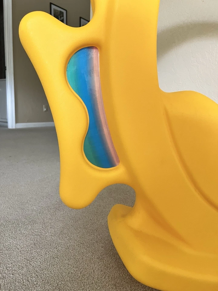 Paso 2 Mecedor Amarillo Ángel Pez Rocker Niño Pequeño Paseo - Raro De Colección Foto 3 de 4