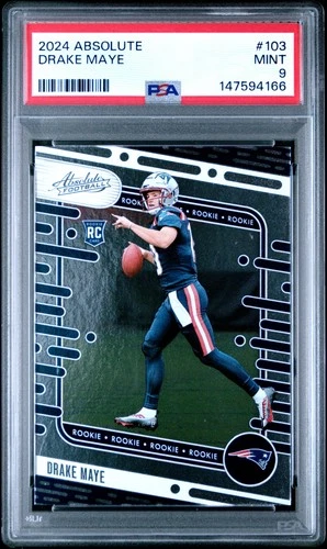 147594166 Drake Maye 2024 Panini Absolute #103 Rookie RC PSA 9