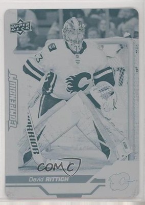 2018-19 Upper Deck Compendium Printing Plate Cyan 1/1 David Rittich #500 ds4