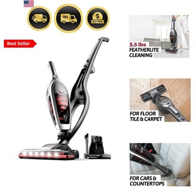 SlimVac Cordless Vacuum Cleaner for Home   2200mAh Battery, High Suction Powe...