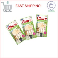 INABA Churu Cat Treats, Grain-Free, Lickable, Squeezable Creamy Pur e Cat Treat/
