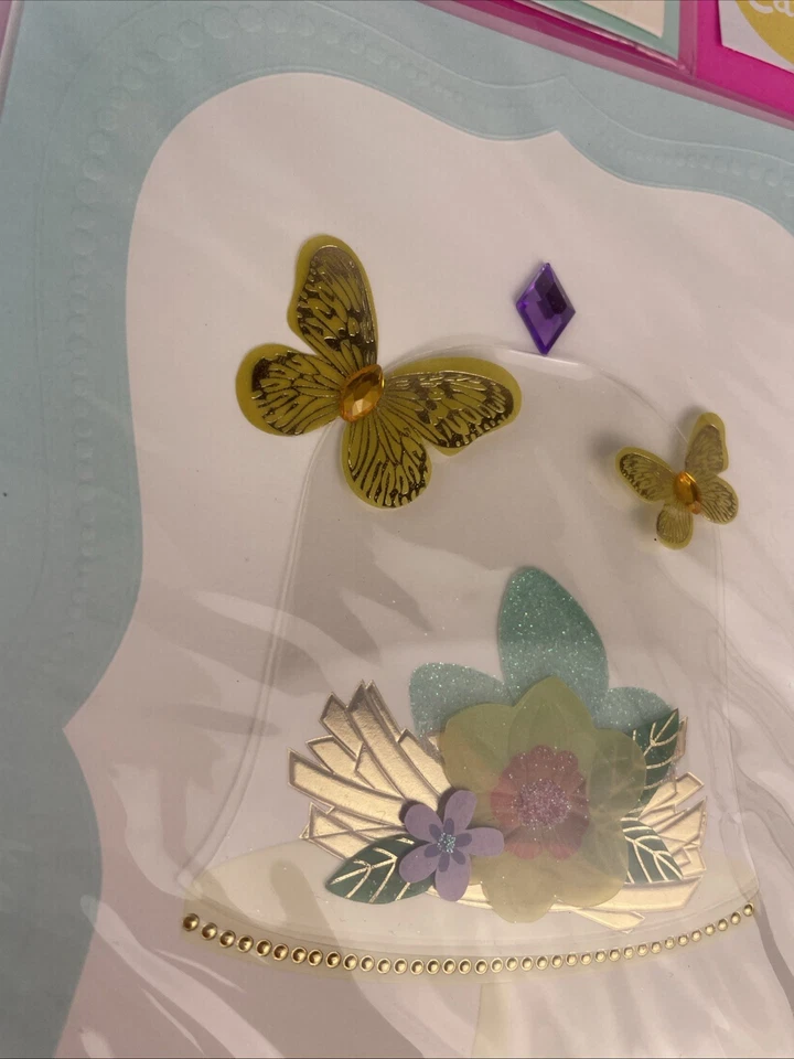 3 FABULOSAS 🦋Papiro Feliz Pascua Letra Dorada 3D Tarjetas de Felicitación Brillo + Sellos Foto 2 de 4