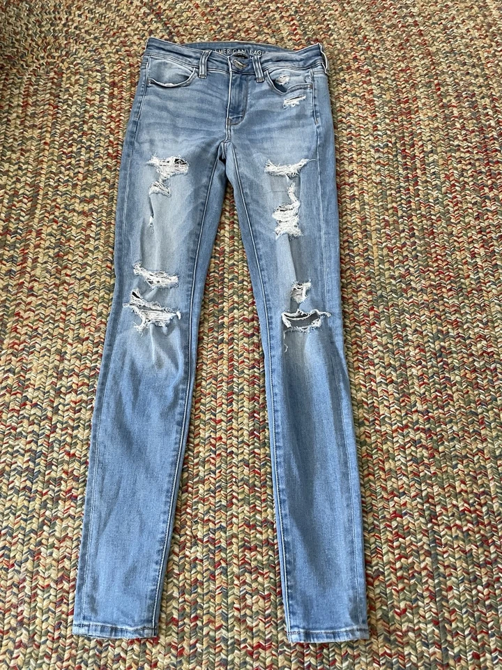 Lote de 2 Leggings Jean Juniors American Eagle Talla 4 Usados Foto 4 de 4