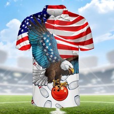 USA Bowling Polo Shirt Men Women