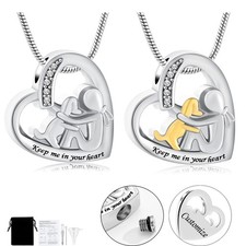 Personalized Pet Urn Necklace for Dog / Cat Ashes Cremation Pet Memorial Pendant