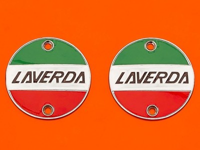 LAVERDA JOTA 180 KRAFTSTOFFTANK METALLABZEICHEN ZUM ANSCHRAUBEN PAAR BITTE ANGEBOT LESEN