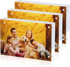 3 Pack Acrylic Picture Frames 4x6, 20 thicker Free Standing Desktop Display,Stro