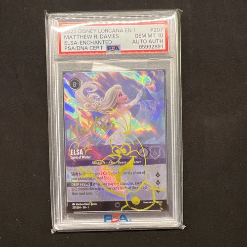 Enchanted Elsa Spirit Of Winter PSA 10 Auto Auth Signed Disney Lorcana GRAIL