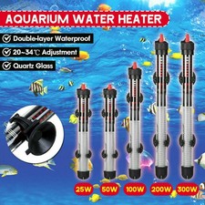 25-300W Submersible Aquarium Auto Heater Fish Tank Thermostat Heating Adjustable