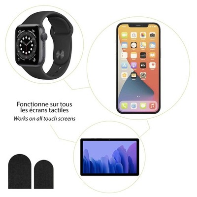 Sticker für taktile Handschuhe 10 Stück Schwarz Wantalis, Haftaufkleber