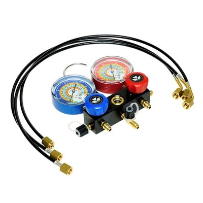 Aluminum Charging Manifold with 24'' Hoses R600a R290 R134a HVAC Refrigeration