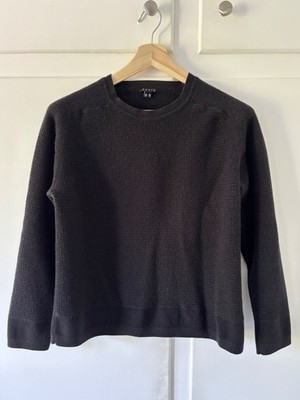 Theory Black Aster Cashwool Raglan Crewneck Sweater Women s XXL RN98406