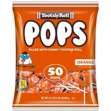 Orange Lollipops with Chocolate Center Individually Wrapped 50 Count