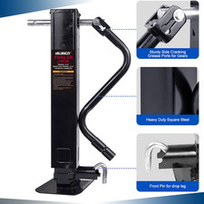 Square 12000 Lbs Heavy-duty Drop Leg Trailer Jack Side Pull Pin Wind With Handle