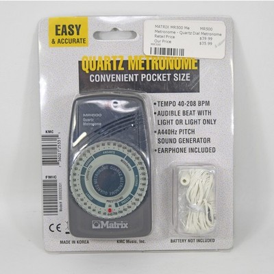 Matrix MR-500 Quartz Metronome Convenient Pocket Size with Earphone NEW