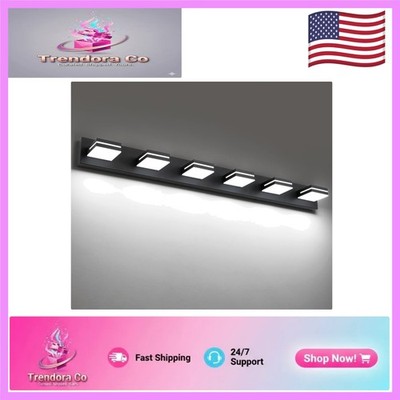 Sleek 48-Inch Matte Black Bathroom Vanity Light with 360° Rotatable Design