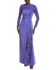 Tadashi Shoji Sagamore Ribbon Flower Embellished Gown Women's