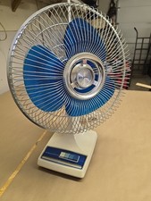VTG Galaxy 12" 3 Speed Oscillating Fan Type 12-1 Transparent Blue Blade Tested 