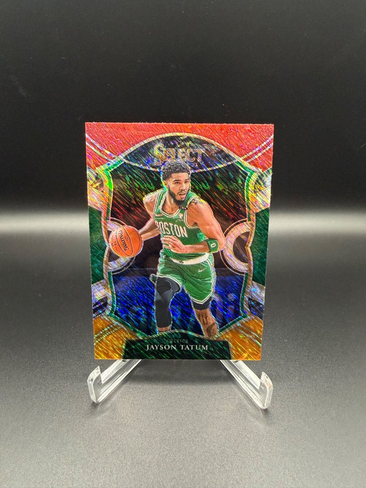 2020-21 Panini Select - Concourse Jayson Tatum #41 Red White Orange Flash Prizm