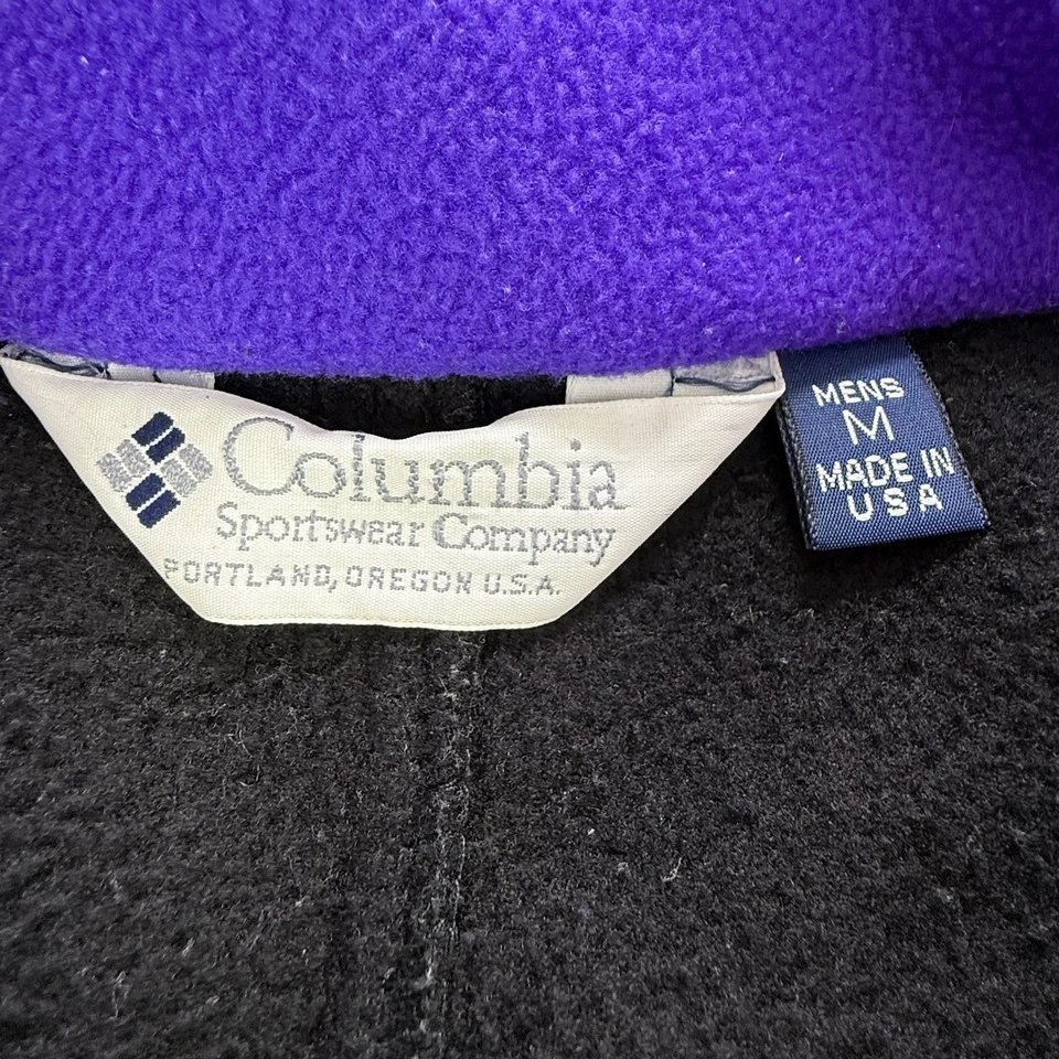 VTG Columbia Long's Peak 3-in-1 Jacket Black Green Purple Fleece Mens Medium USA - Image 4 of 4