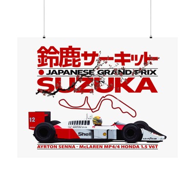 1988 Japanese GP Vintage Poster - Suzuka Formula Racing History