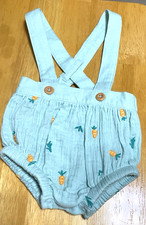 Baby Cat Jack Shorts Diaper Cover Green Orange Carrots Size Newborn New