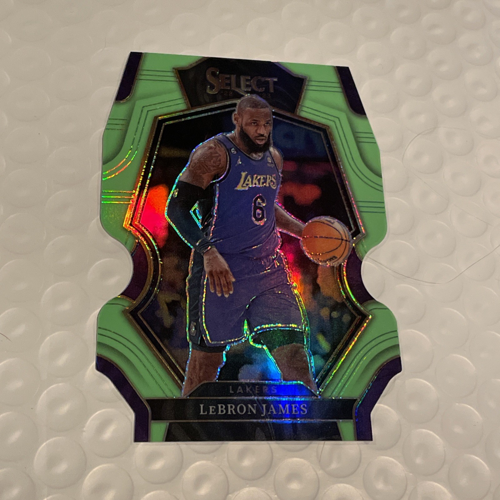 2022 Panini Select Premier Level LeBron James Light Green Die Cut /49 Lakers