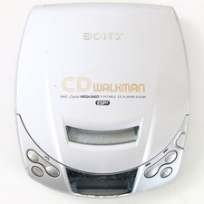 Tragbarer CD Player Sony D-E201 Walkman Silber MP3 Gebraucht Funktionsfähig